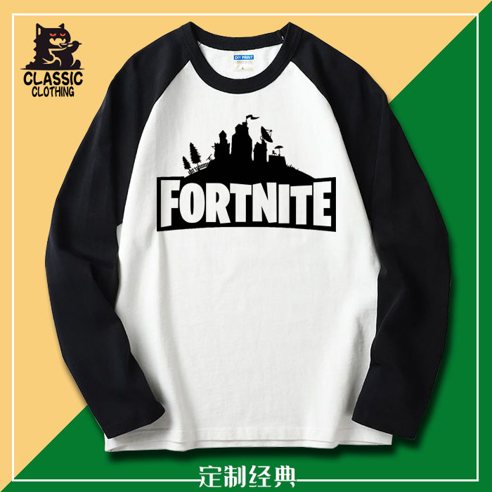堡垒之夜Fortnite 大逃杀吃鸡游戏长袖T恤男女棉春秋潮流宽松简约