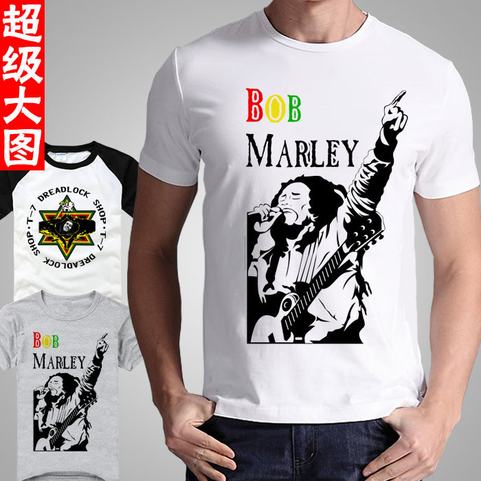 鲍勃马利bobmarley摇滚先生雷鬼乐鼻祖短袖半截t恤衫宽松男女衣服