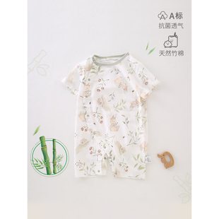 竹棉透氣嬰兒服裝 竹纖維空調(diào)服裝 睡衣a類夏裝 嬰兒紗布連衣褲