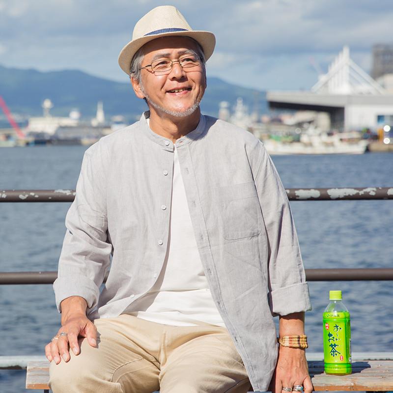 春夏爸爸衬衫长袖中老年人棉麻衬衫中年老爸夏装老人爷爷薄款衣服