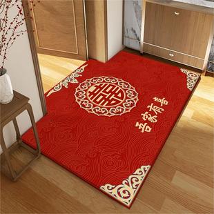 红色结婚地垫喜庆入户门垫新婚入门脚垫进门门口地毯卧室进门地垫