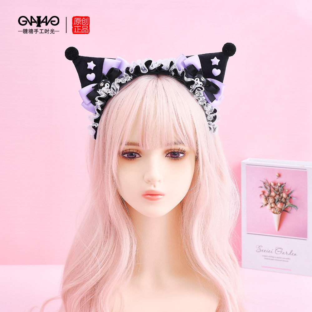 原创发箍毛绒库洛米毛绒猫儿发饰