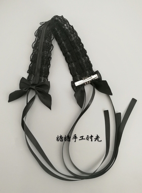 糖糖手工cos动漫头饰软妹Lolita发饰kc哥特风黑暗系发饰发带搞死