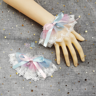 多色甜美百搭仙气蕾丝洛丽塔手袖 原创手工Lolita手袖 手饰小物