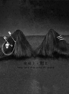 原创发夹发箍毛绒暗黑COS万圣节