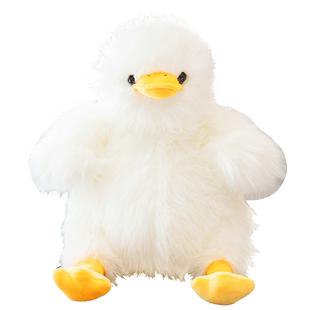 可爱炸毛白鸭公仔毛绒玩具黄鸭玩偶睡觉抱床上大鹅娃娃抱枕日礼物
