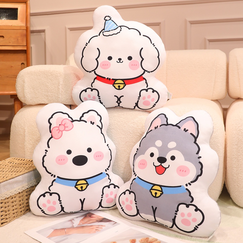 可爱小狗印花抱枕西高地玩偶公仔