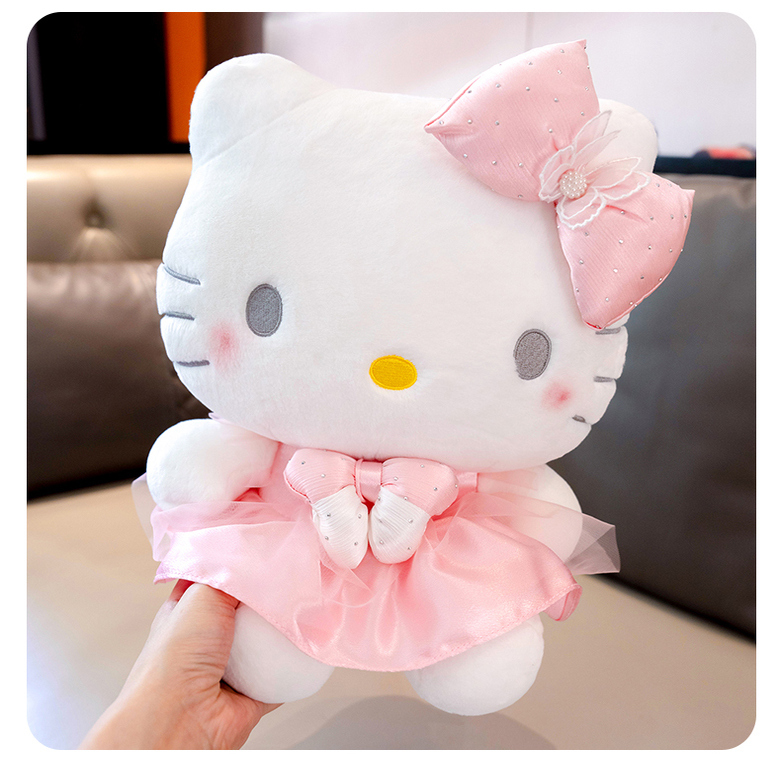 正版HelloKitty公仔粉色凯蒂猫玩偶KT布娃娃猫咪毛绒玩具礼物女生