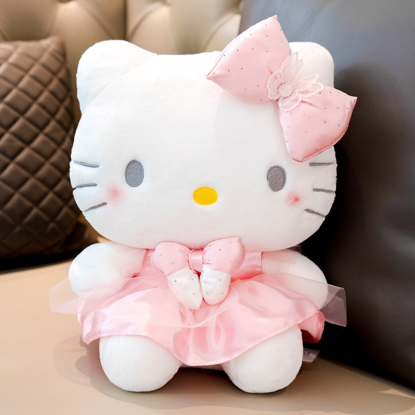 正版HelloKitty公仔粉色凯蒂猫玩偶KT布娃娃猫咪毛绒玩具礼物女生
