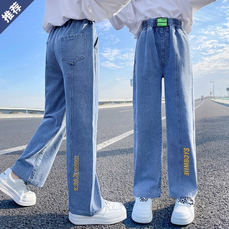 女童牛仔裤子2024新款