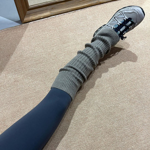 冬季加厚堆堆袜套加绒瑜伽护烟灰色小腿袜套百搭纯色女生保暖脚套