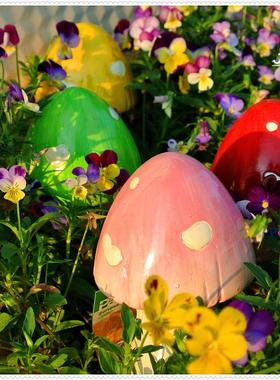 庭院趣味花盆小蘑菇摆件