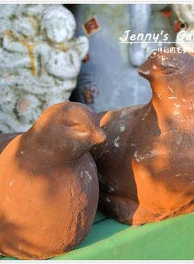 田园风陶土鸽子窗台摆件