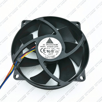 原装台达AFB0912VH 9225圆形 12V 0.60A 四线PWM CPU散热风扇