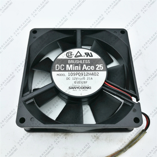 109P0912H402 12V 0.21A 原装 9225 9025 9cm 2线散热风扇 三洋