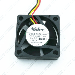 0.07A 3010 NIDEC 3线带测速 05TL 3CM 双滚珠散热风扇 D03X