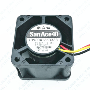 12V 0.55A 4CM 原装 工控机 109P0412K3323 4028 3线散热风扇 三洋