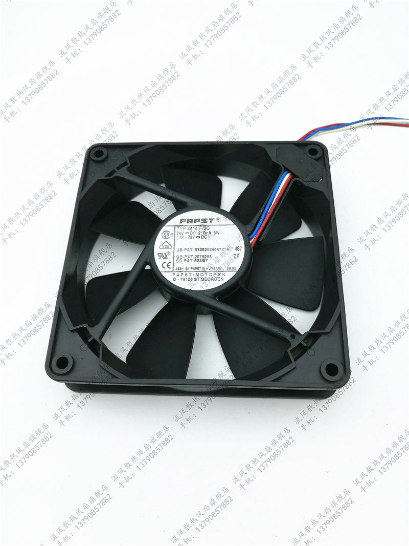 德国PAPST TYP4414 F/2D 24V 210mA 5W 12025 高端设备轴流风扇