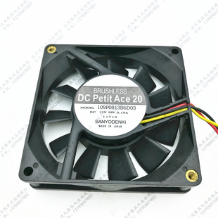 8CM 风扇109P0813B6D03 13V 8020 双滚珠 原装 三线 三洋