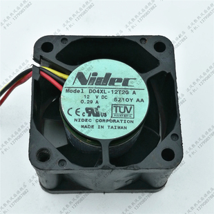 12T2G D04XL 12V 0.29A 3线服务器散热风扇 原装 4028 Nidec