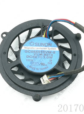 原装 SUNON GC055510VM-8 V1.M.B319 5V 1W 4线 笔记本CPU风扇