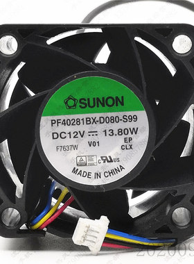 全新原装SUNON PF40281BX-D080-S99 12V 13.8W 4028 4CM 散热风扇