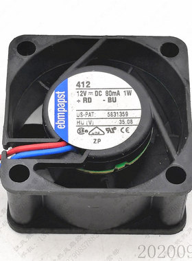 原装德国 ebmpapst TYP 412 4020 12V 4CM 1W 高端散热风扇 风机