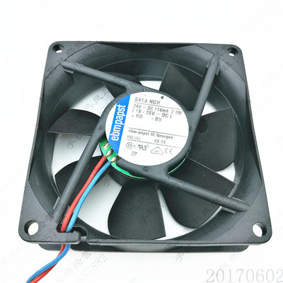 原装德国ebmpapst 8414NGH 8025 24V 114mA 2.8W 2线 变频器 风扇