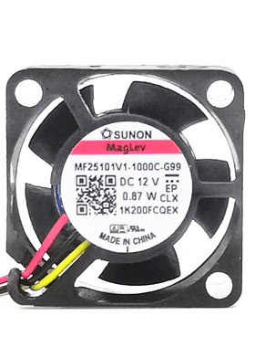 全新 SUNON MF25101V1-1000C-G99 2510 2.5CM 12V 散热静音风扇