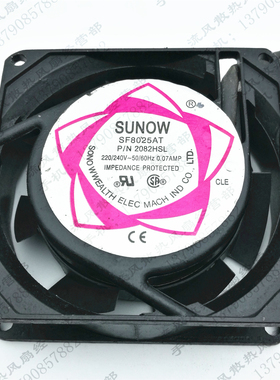 SUNON SF8025AT 2082HSL 8cm 8025 AC220V 交流风扇 机柜散热风扇