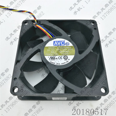 原装AVC DASD0825B2S 12V 1.2A 8025 8cm 4线 服务器机箱散热风扇