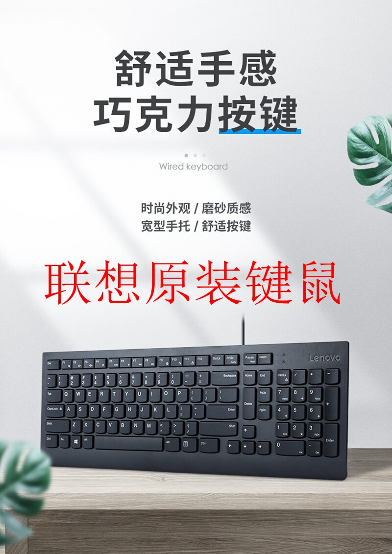 联想全新（Lenovo）sk8823有线巧克力键盘 +大红点m120k鼠标套装