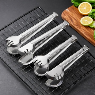 不锈钢食品夹点心蔬菜夹煎牛排烤肉夹烧烤夹麻辣烫熟食物分餐夹子