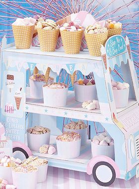 加厚纸制三层蛋糕架下午茶生日派对甜品台蛋糕托paper cake stand