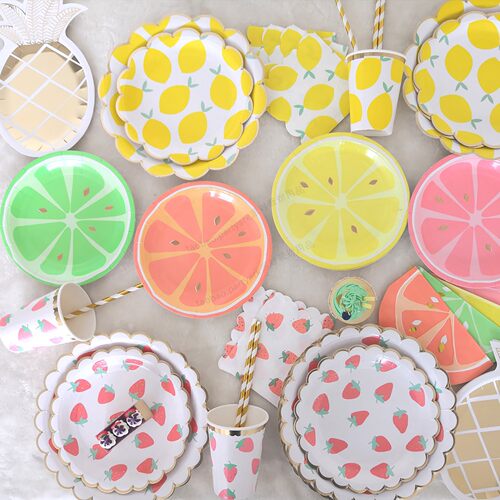 ins野餐派对盘草莓西瓜菠萝纸盘