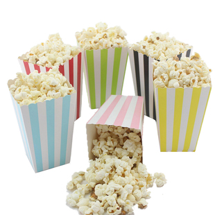 甜品台布置用品一次性小食盒零食薯条爆米花盒Stripe Box Popcorn