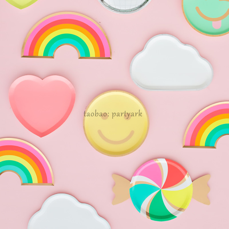 一次性纸盘彩虹云朵形状碟子烫异形餐盘儿童生日趴甜品台布置用品,节庆用品/礼品,甜品台装饰,淘宝优惠券,粉丝福利购,淘宝优惠卷