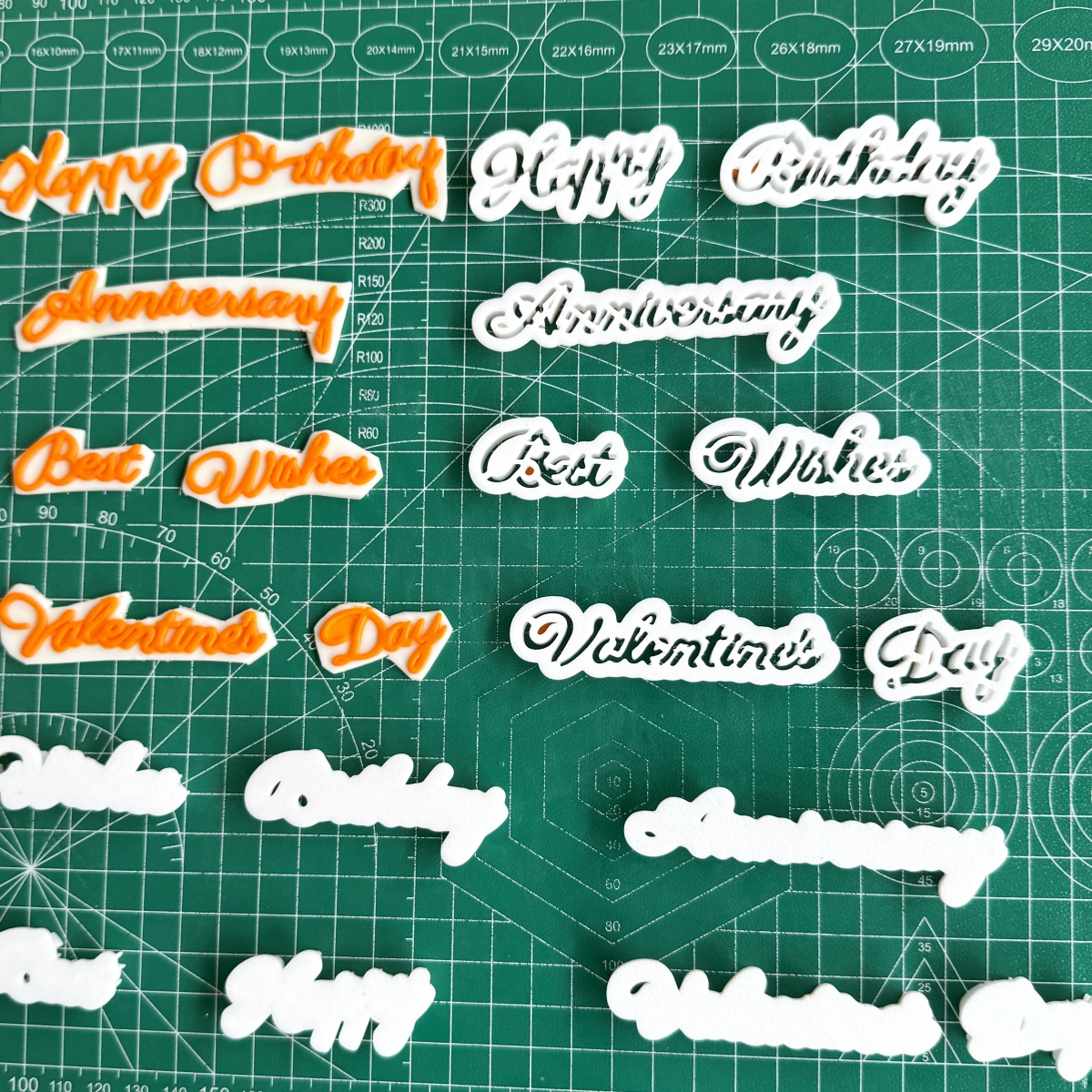 漫步兔细体英文情人节纪念日生日快乐翻糖蛋糕装饰模切印花字模