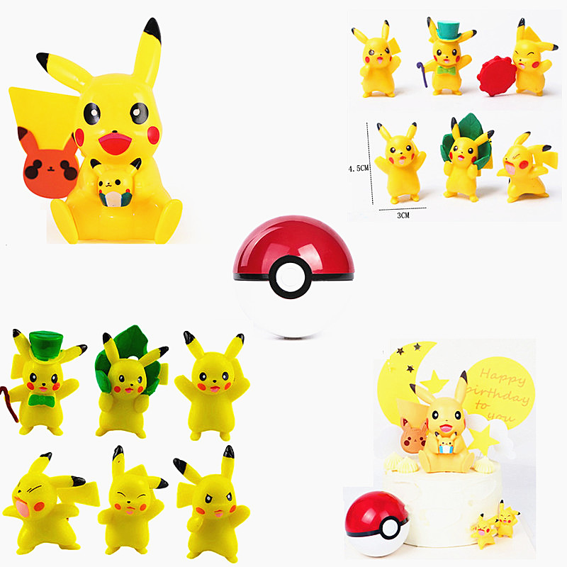 皮卡丘蛋糕装饰摆件宠物精灵公仔