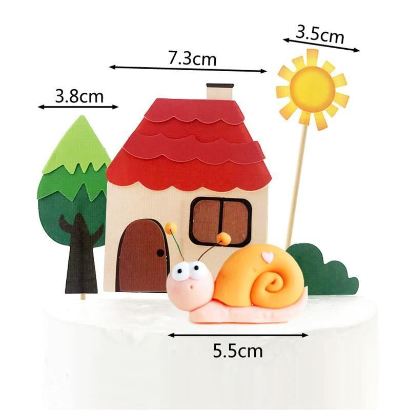 田园森林房子软陶摆件蛋糕插牌