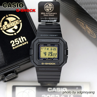 SHOCK 25周年黑金泥人方块 1JF 全新结束 5525A CASIO卡西欧G