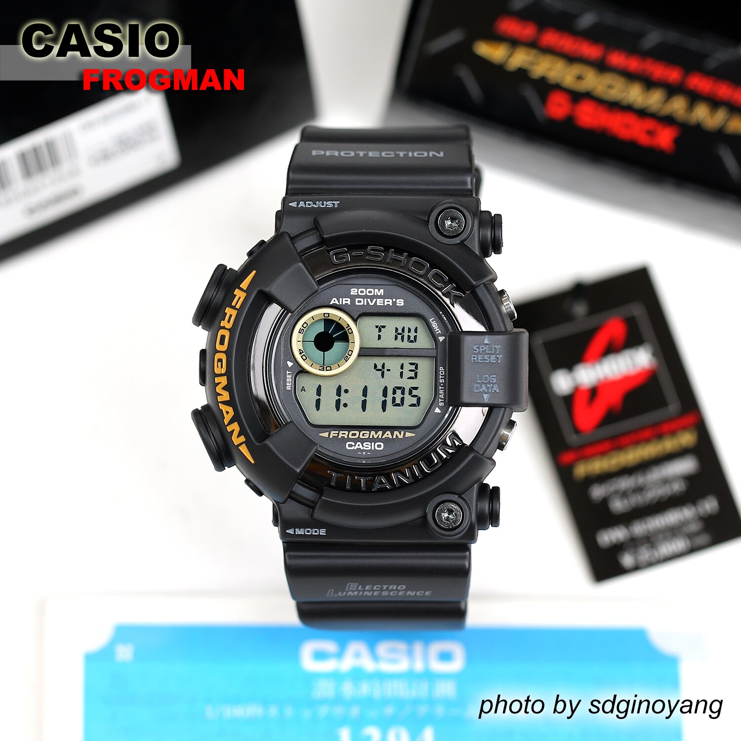 CASIO卡西欧G-SHOCK FROGMAN DW-8200BM-1T MIB暗黑蛙人全新结束