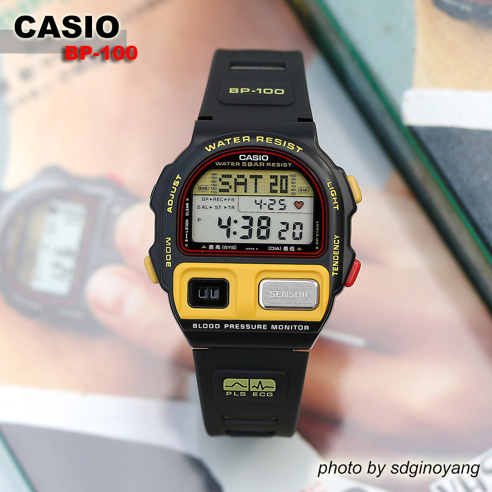 CASIO卡西欧 BP-100-1B 1992年初代红圈监测血压脉搏腕表全新结束