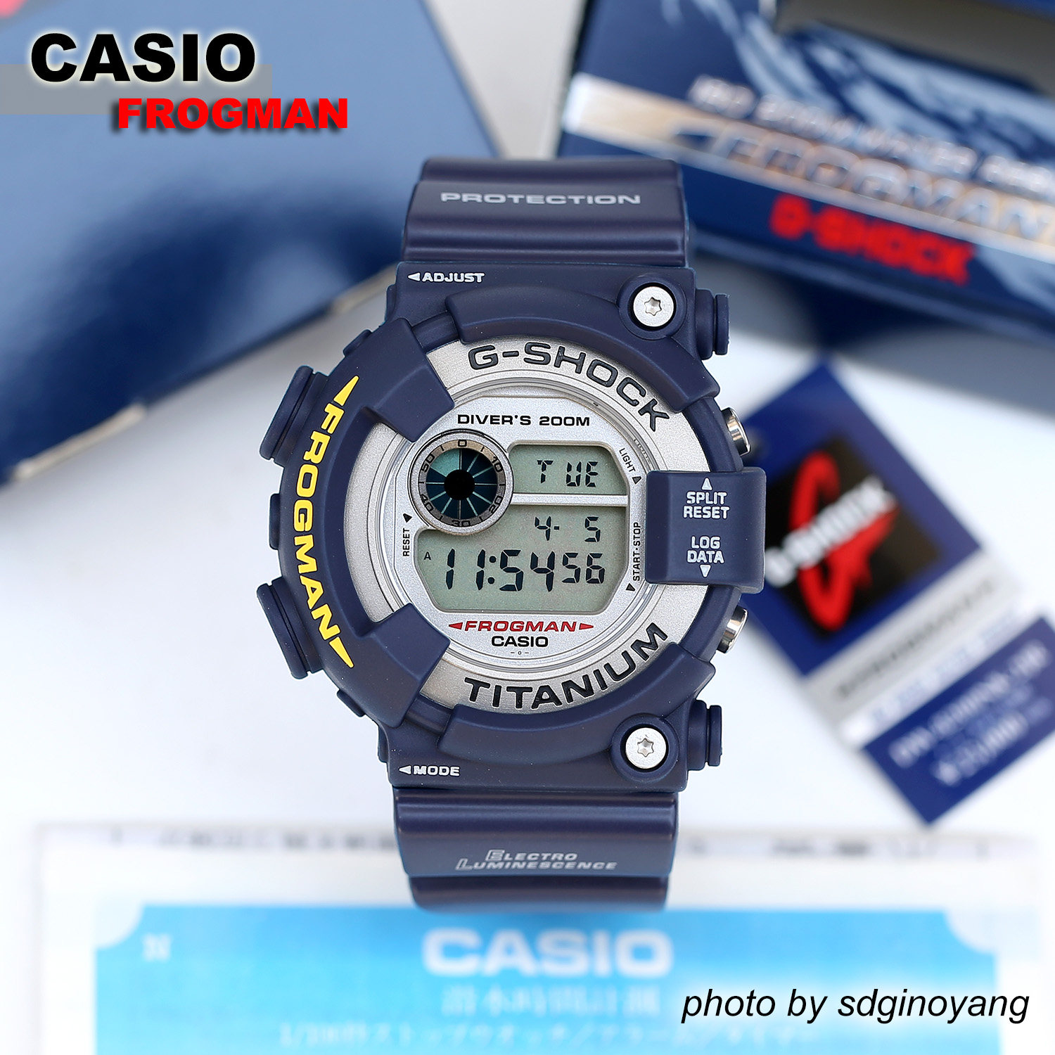 CASIO卡西欧G-SHOCK FROGMAN DW-8200NK-2JR海军蓝蛙人全新结束