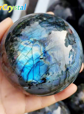 天然水晶球7a拉长石抛光装饰