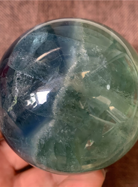 天然彩色萤石水晶球装饰品