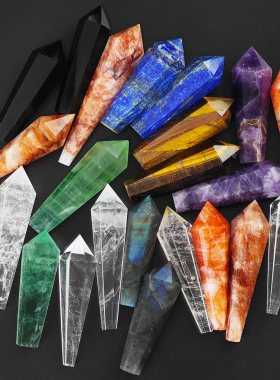 纯天然水晶灵摆红胶花权杖