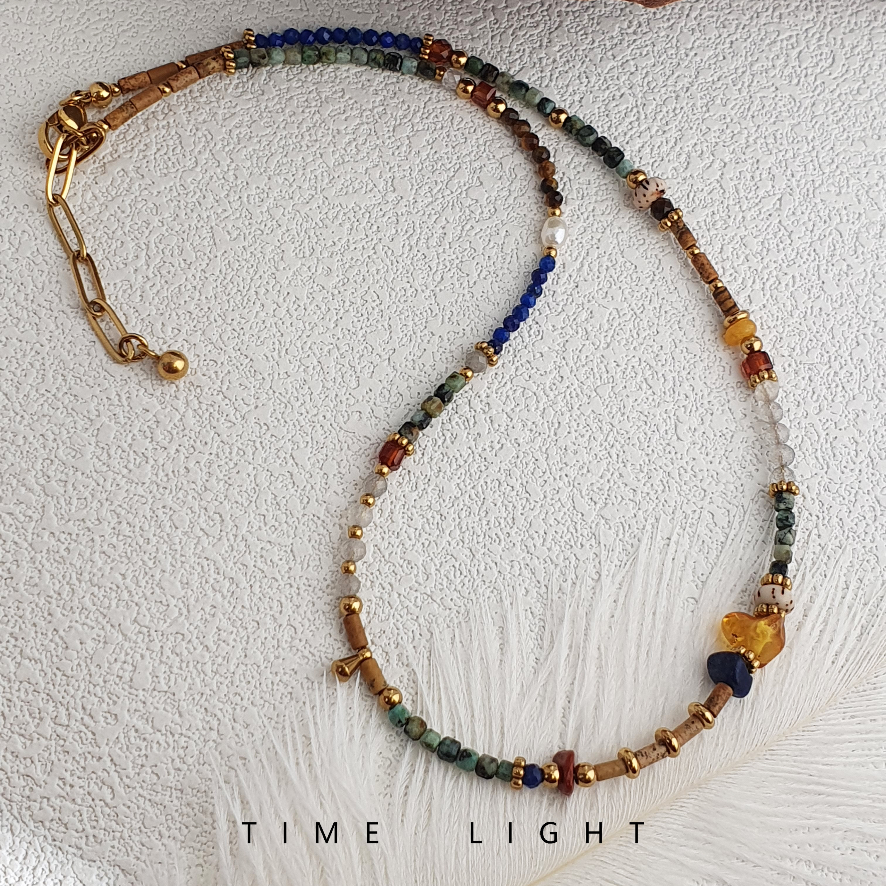 拾光集天然石非洲松串珠项链女毛衣链复古叠戴轻奢高级感锁骨链,饰品/流行首饰/时尚饰品新,颈饰,淘宝优惠券,粉丝福利购,淘宝优惠卷