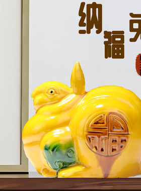 十二生肖兔子艺术品陶瓷