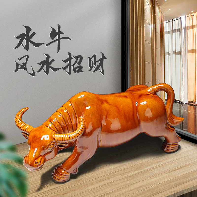 陶瓷牛低头喝水卫生间厨房
